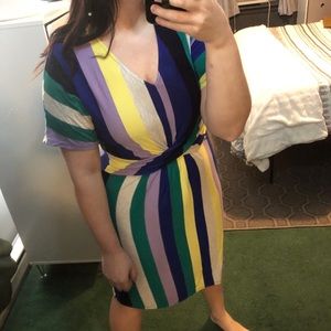 Apt. 9 Striped Short Sleeved Wrap Dress